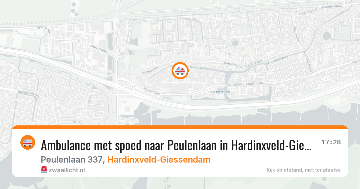Ambulance met spoed naar Peulenlaan in Hardinxveld-Giessendam — 7 mrt 2026