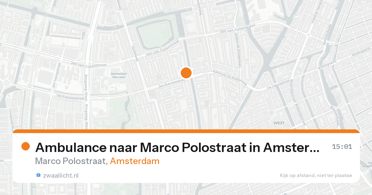 Ambulance naar Marco Polostraat in Amsterdam — 15 aug 2026
