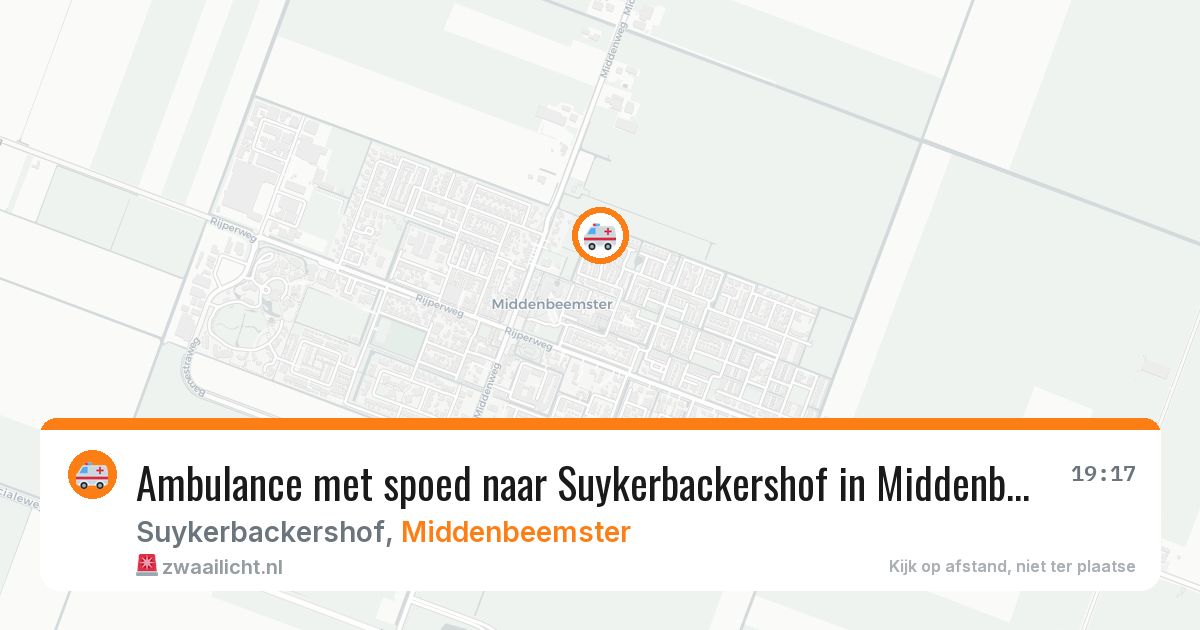 Ambulance met spoed naar Suykerbackershof in Middenbeemster — 2 aug 2026