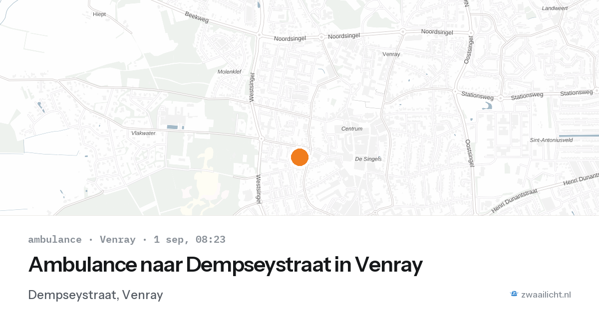 Ambulance naar Dempseystraat in Venray — 1 sep 2026