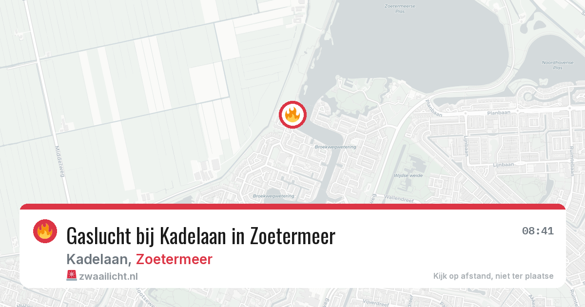 Gaslucht bij Kadelaan in Zoetermeer — 20 mrt 2026