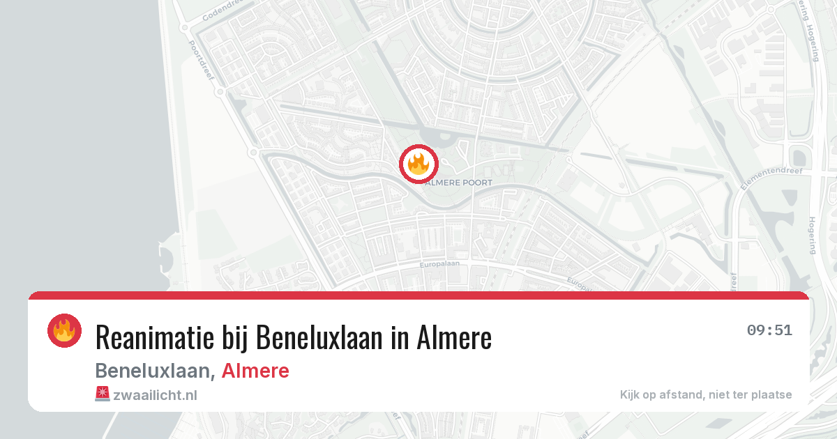 Reanimatie bij Beneluxlaan in Almere — 14 aug 2026