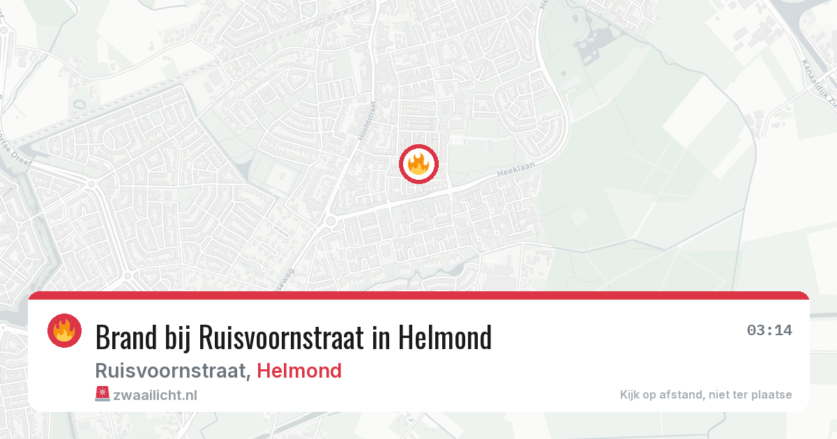 Brand bij Ruisvoornstraat in Helmond — 1 aug 2026