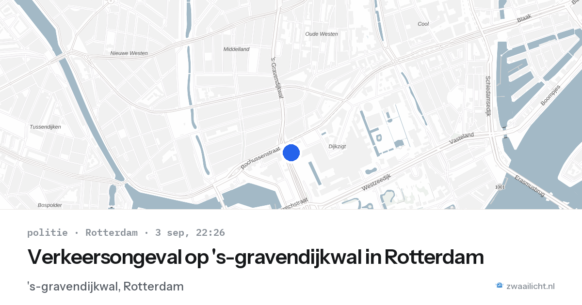 Verkeersongeval op 's-gravendijkwal in Rotterdam — 3 sep 2026