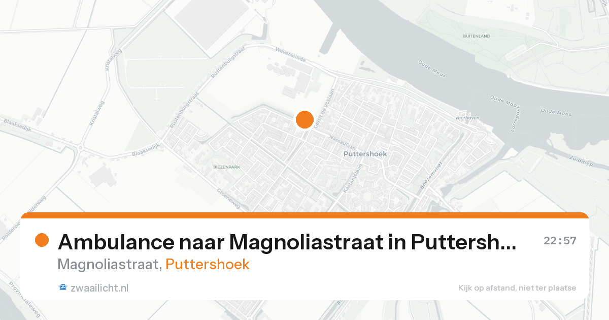 Ambulance naar Magnoliastraat in Puttershoek — 21 aug 2026