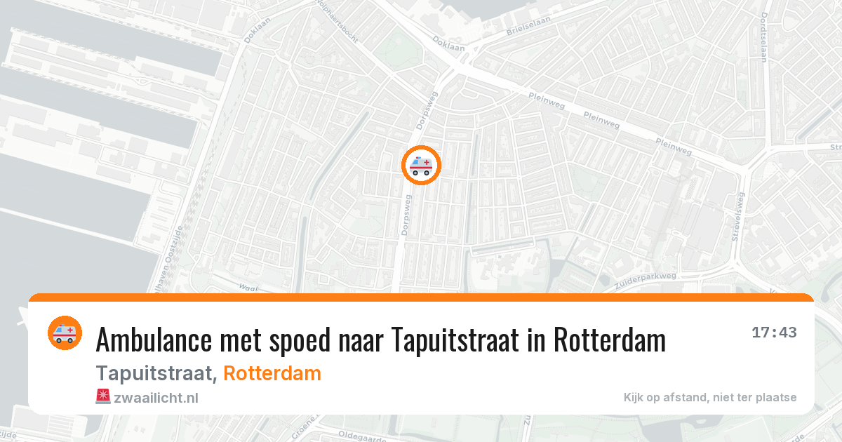 Ambulance met spoed naar Tapuitstraat in Rotterdam — 1 aug 2026