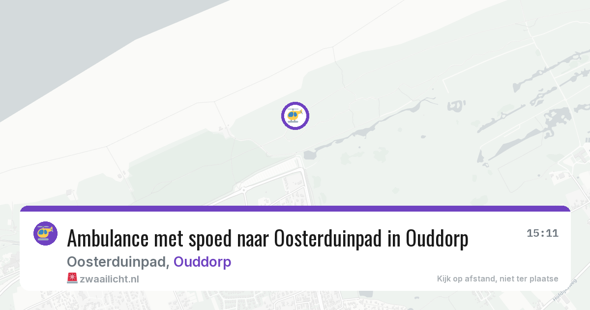 Ambulance met spoed naar Oosterduinpad in Ouddorp — 6 aug 2026