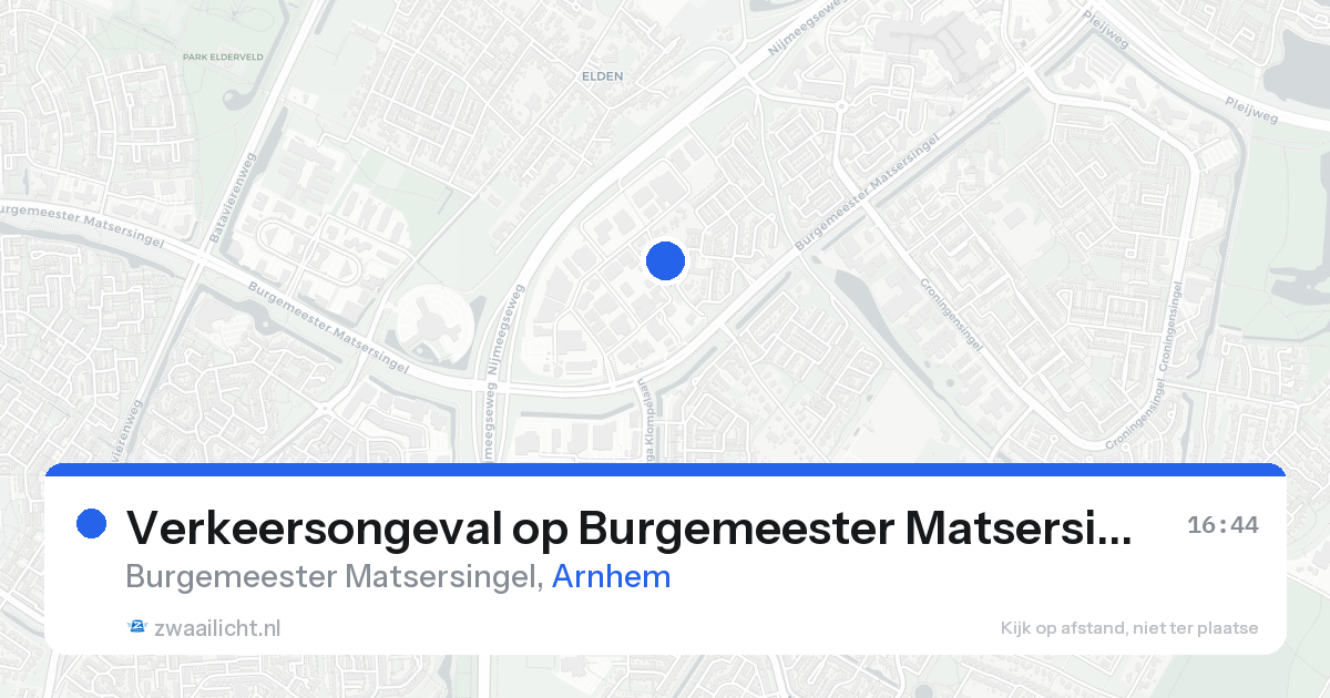 Verkeersongeval op Burgemeester Matsersingel in Arnhem — 16 aug 2026