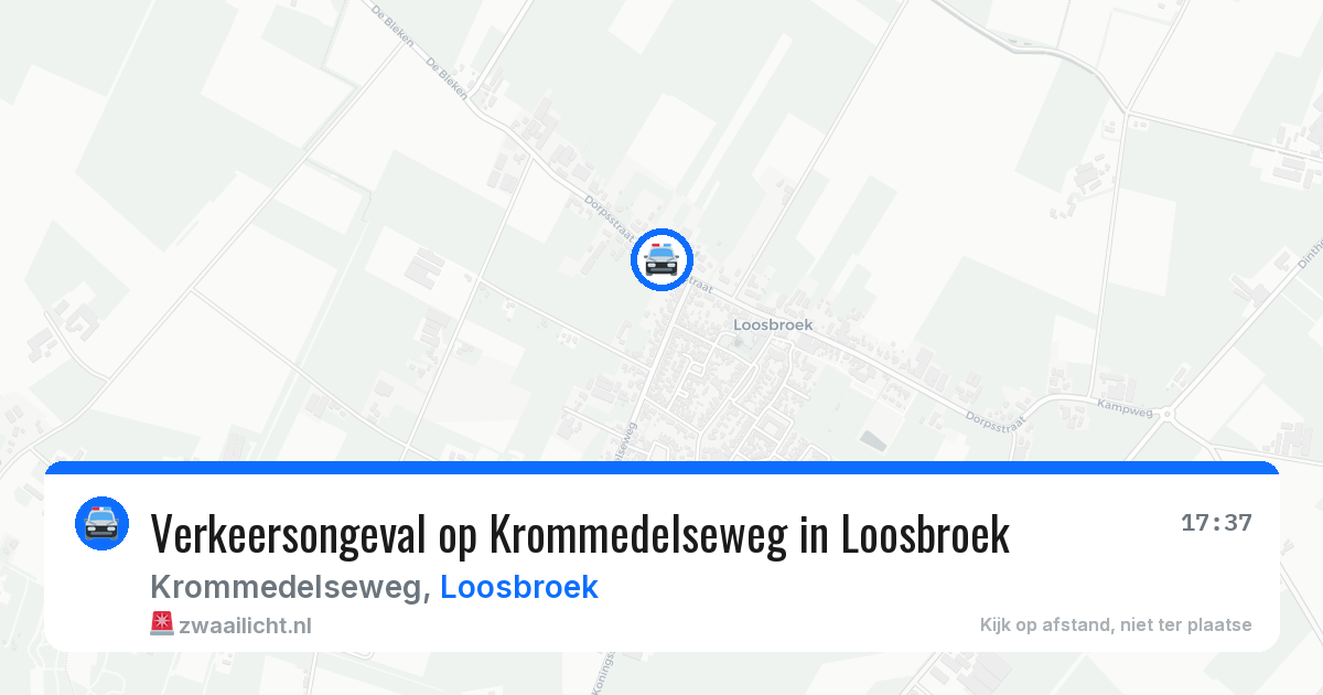 Verkeersongeval op Krommedelseweg in Loosbroek — 17 mrt 2026
