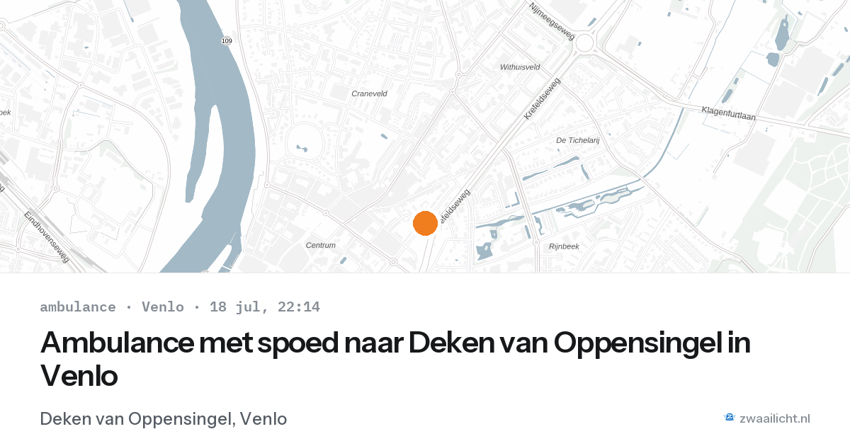 Ambulance met spoed naar Deken van Oppensingel in Venlo — 18 jul 2026