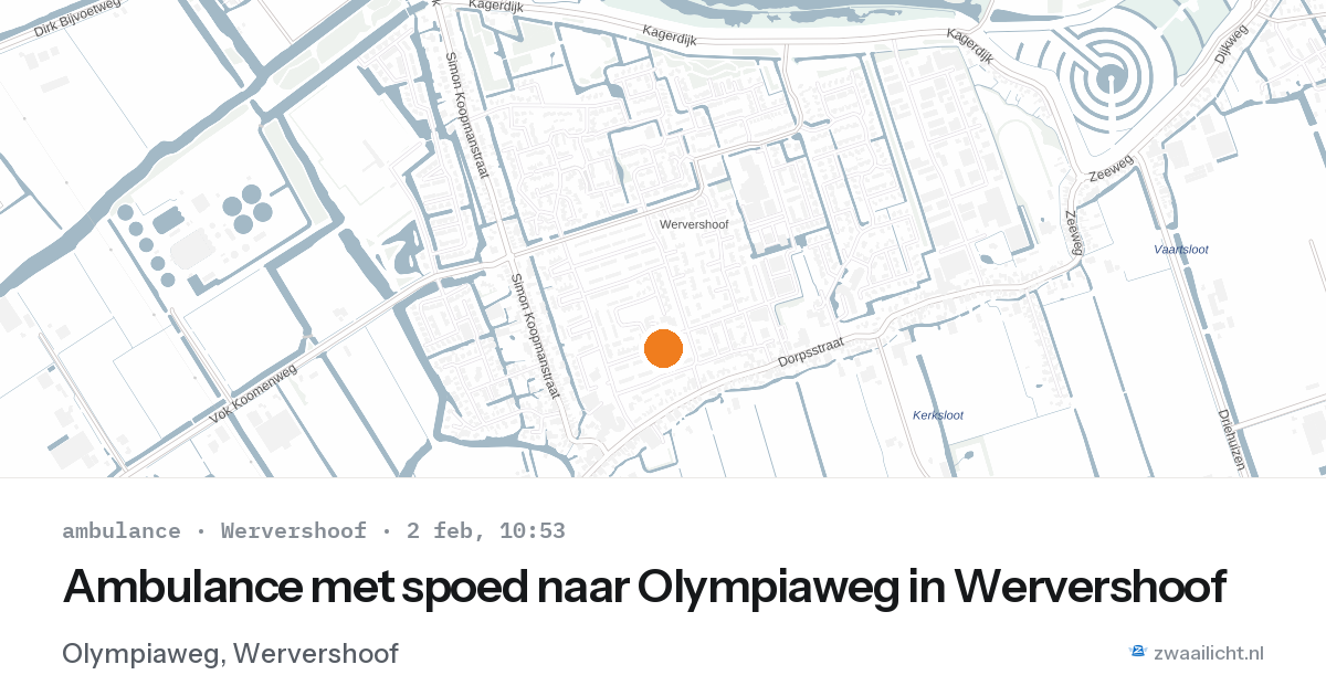 Ambulance met spoed naar Olympiaweg in Wervershoof — 2 feb 2026