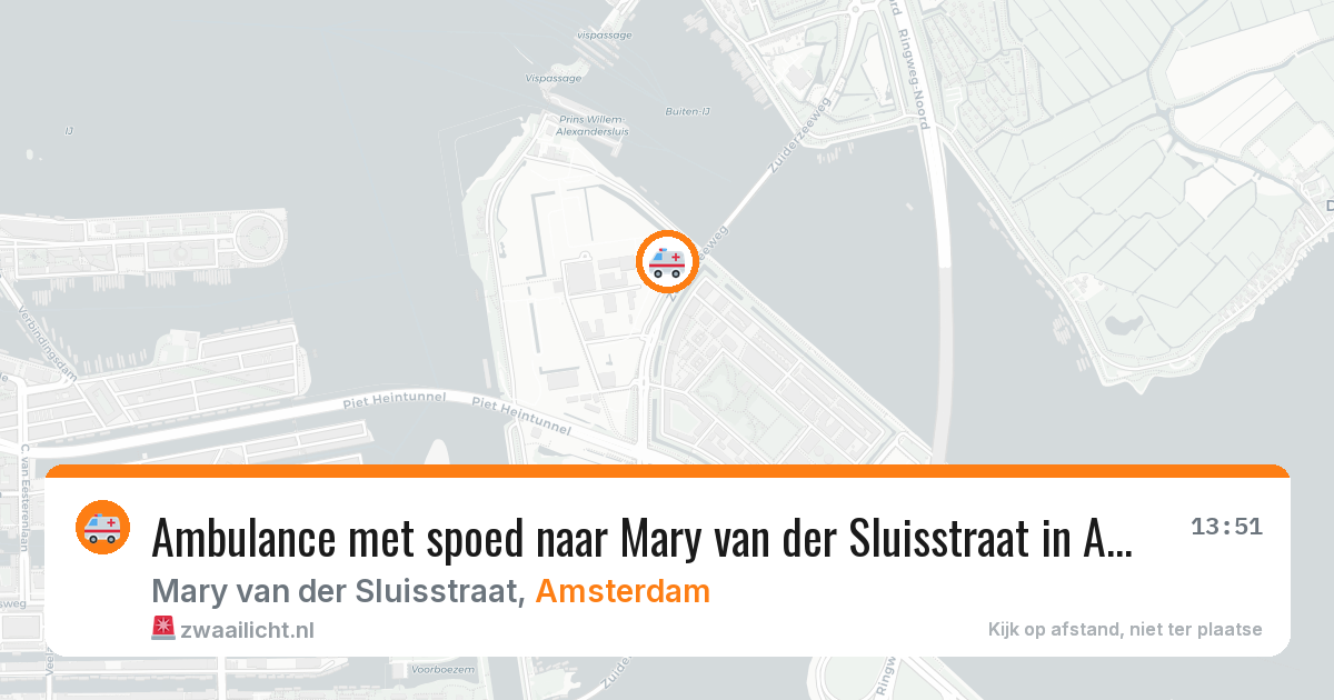 Ambulance met spoed naar Mary van der Sluisstraat in Amsterdam — 11 aug 2026
