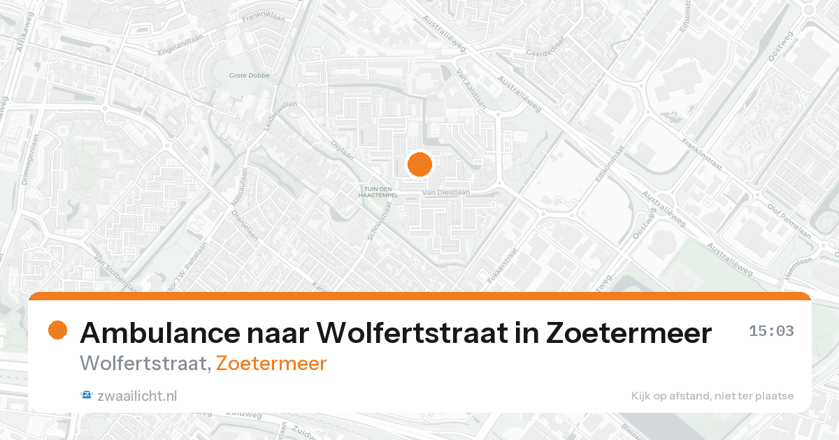 Ambulance naar Wolfertstraat in Zoetermeer — 17 aug 2026