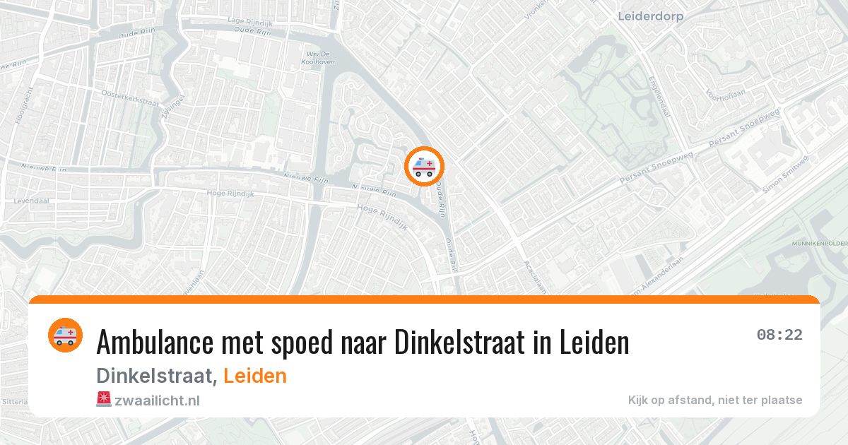 Ambulance met spoed naar Dinkelstraat in Leiden — 8 jul 2026