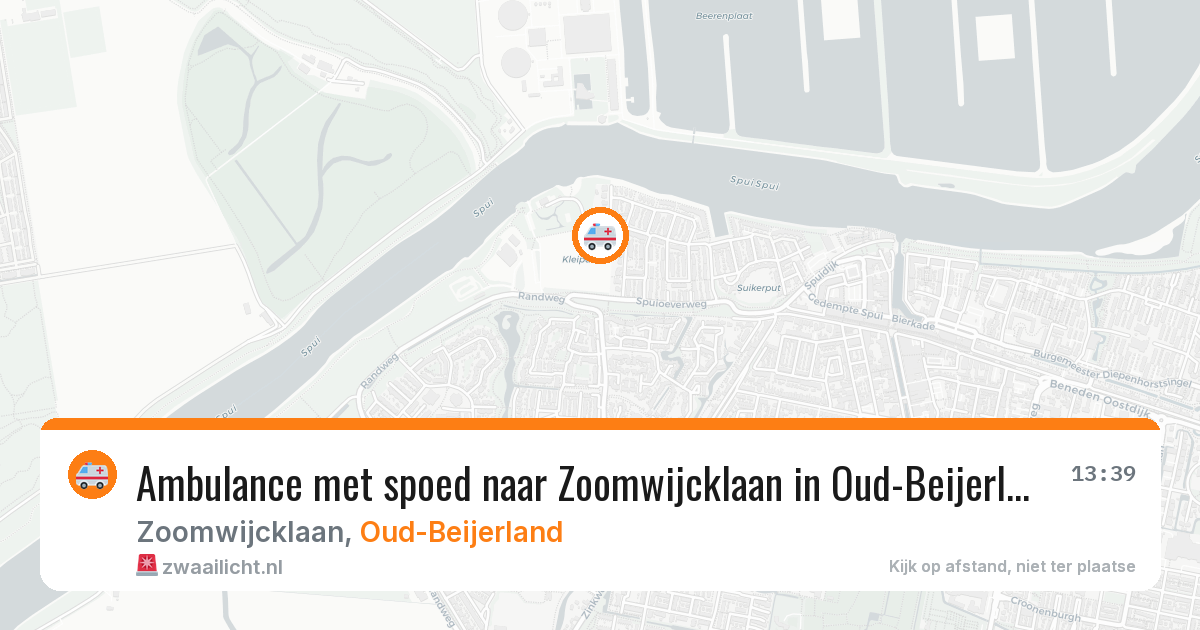 Ambulance met spoed naar Zoomwijcklaan in Oud-Beijerland — 22 mrt 2026