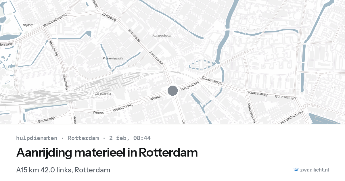 Aanrijding materieel in Rotterdam — 2 feb 2026
