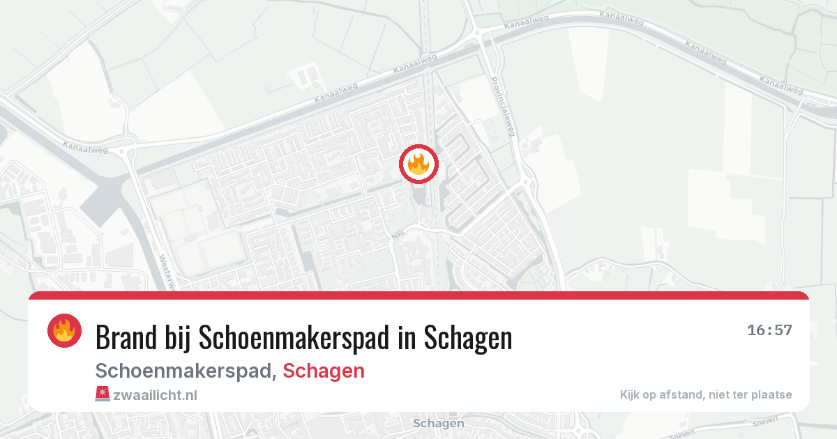 Brand bij Schoenmakerspad in Schagen — 26 apr 2026