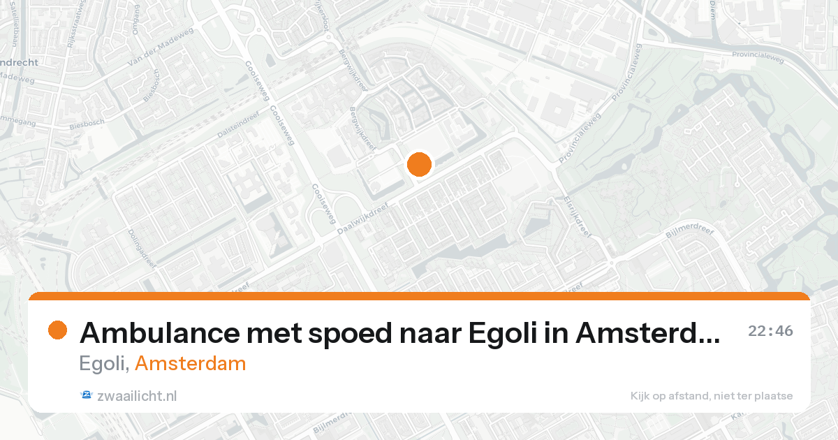Ambulance met spoed naar Egoli in Amsterdam — 17 aug 2026