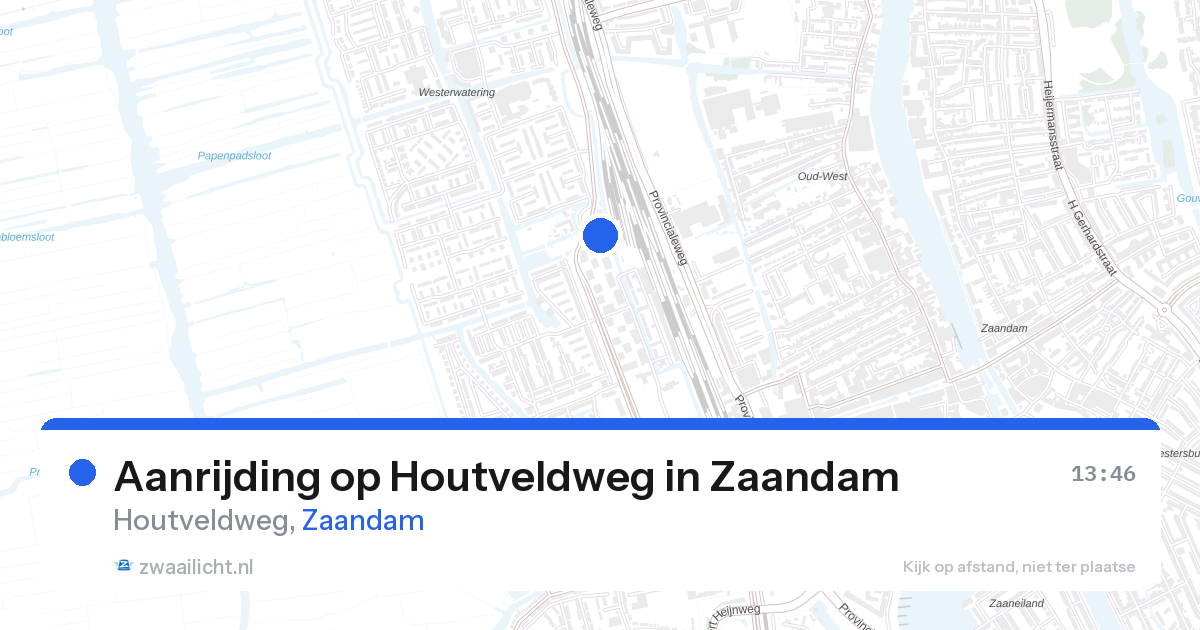 Aanrijding op Houtveldweg in Zaandam — 26 aug 2026