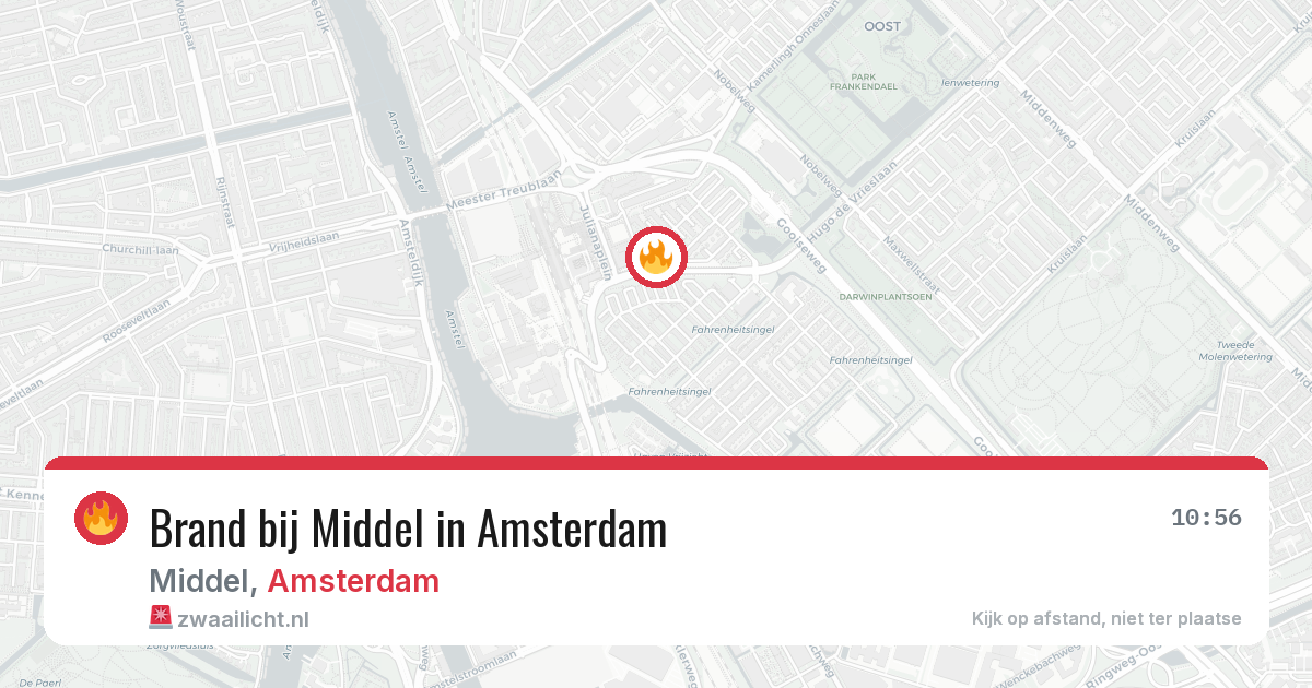 Brand bij Middel in Amsterdam — 23 mrt 2026