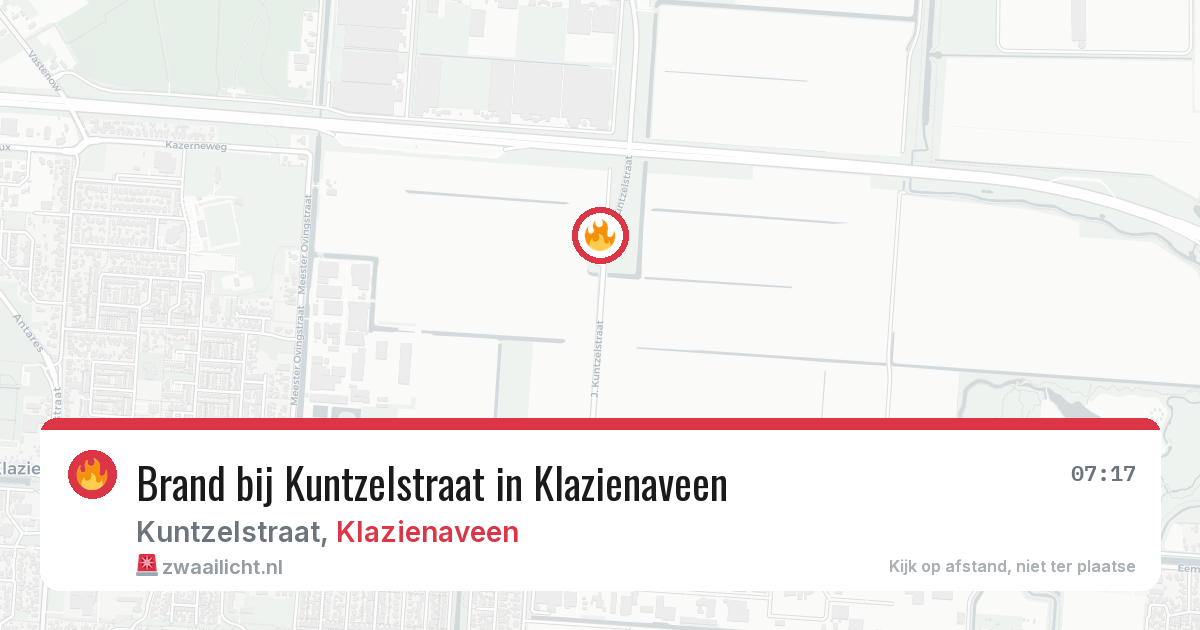 Brand bij Kuntzelstraat in Klazienaveen — 15 jun 2026