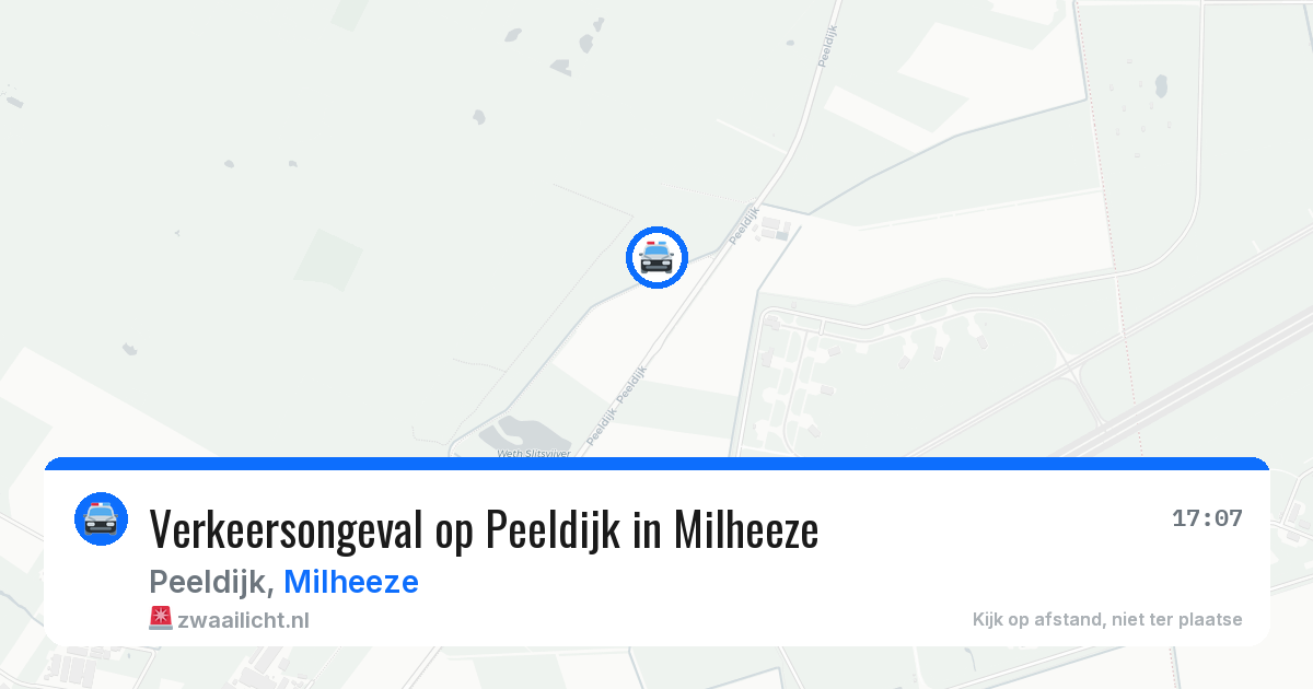 Verkeersongeval op Peeldijk in Milheeze — 22 mrt 2026