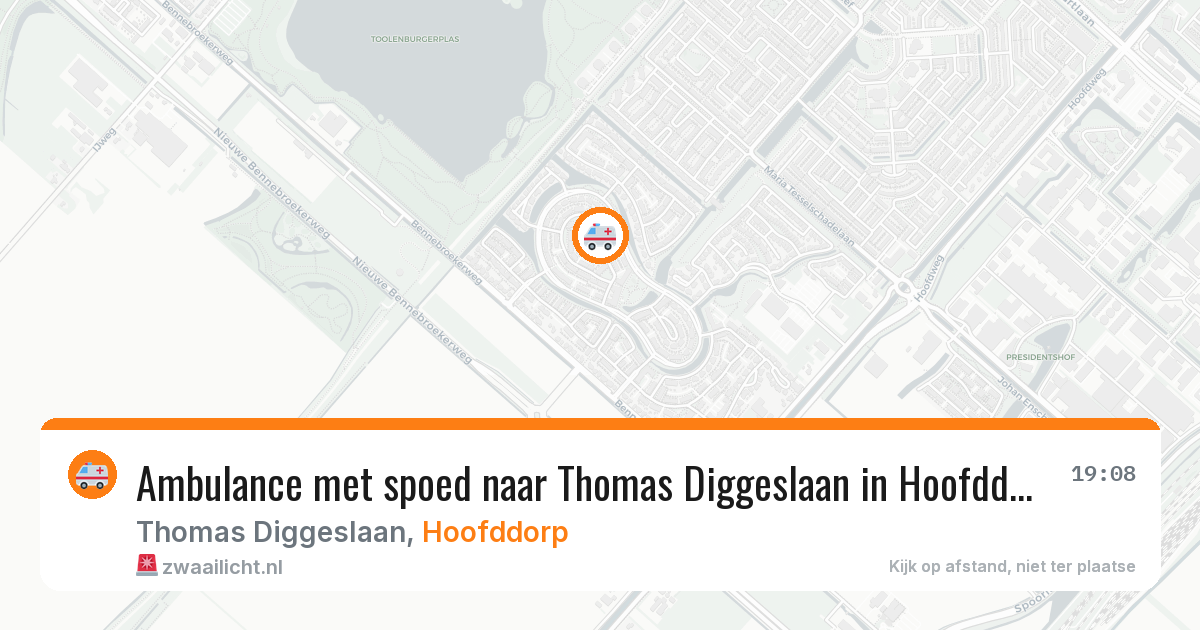 Ambulance met spoed naar Thomas Diggeslaan in Hoofddorp — 13 jul 2026