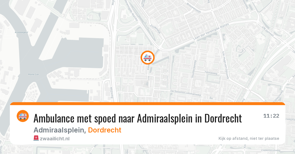 Ambulance met spoed naar Admiraalsplein in Dordrecht — 23 mrt 2026