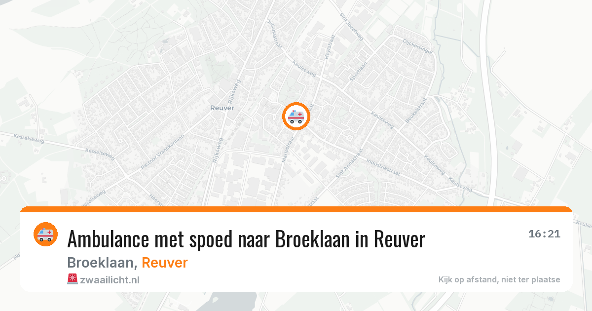 Ambulance met spoed naar Broeklaan in Reuver — 3 jul 2026