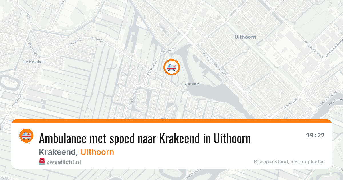 Ambulance met spoed naar Krakeend in Uithoorn — 22 apr 2026