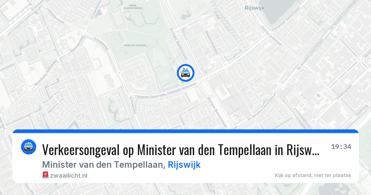 Verkeersongeval op Minister van den Tempellaan in Rijswijk — 27 jul 2026