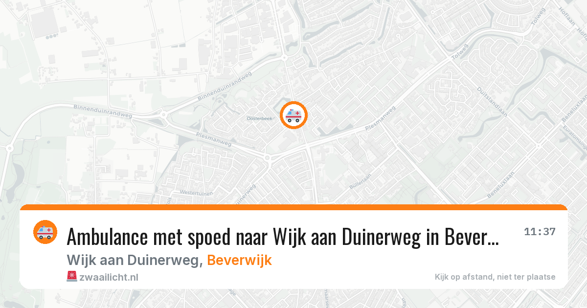 Ambulance met spoed naar Wijk aan Duinerweg in Beverwijk — 2 aug 2026