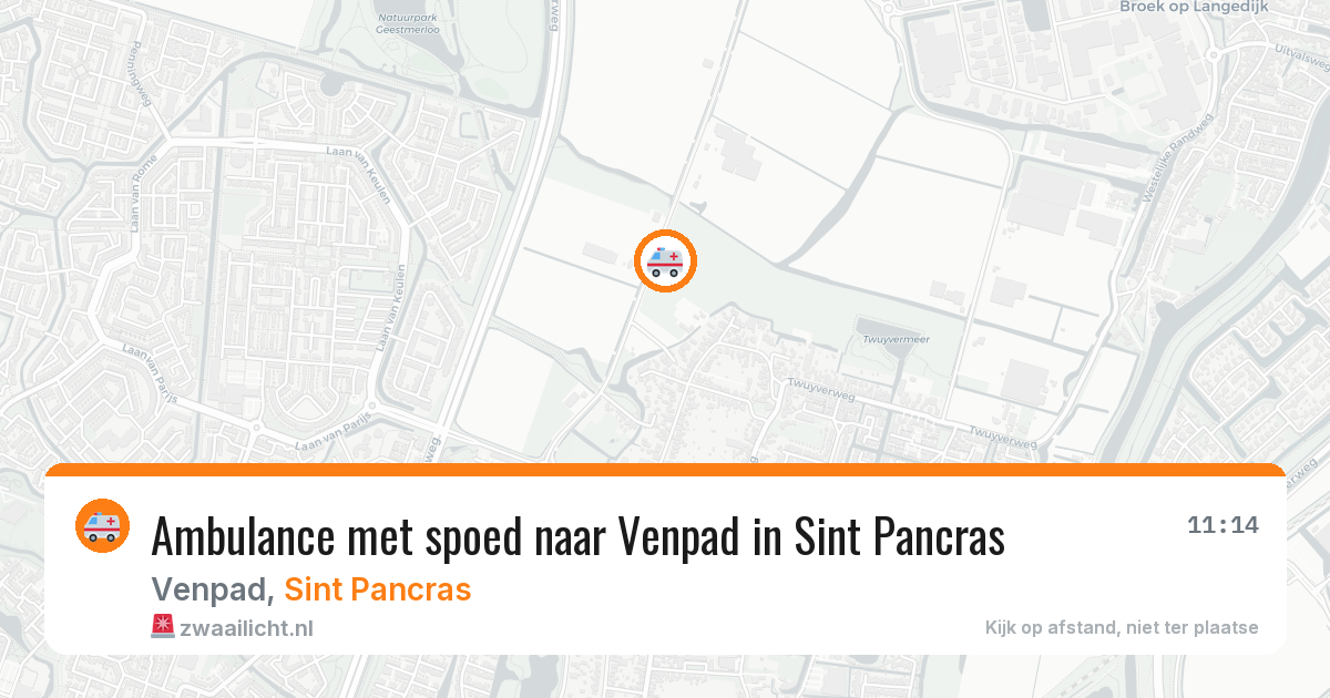 Ambulance met spoed naar Venpad in Sint Pancras — 28 mei 2026