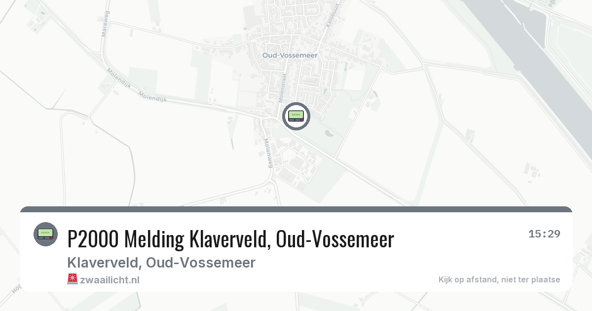 P2000 Melding Klaverveld, Oud-Vossemeer — 1 apr 2026
