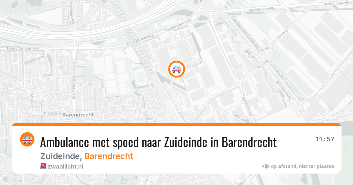 Ambulance met spoed naar Zuideinde in Barendrecht — 12 aug 2026
