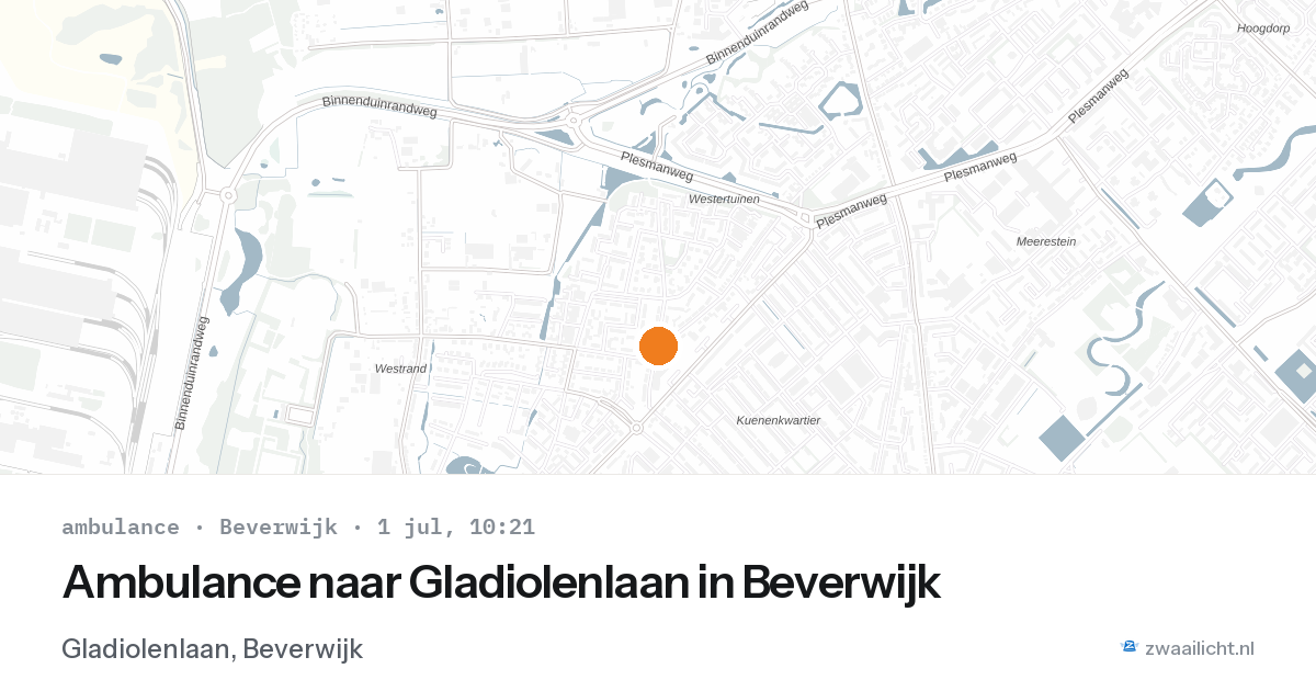 Ambulance naar Gladiolenlaan in Beverwijk — 1 jul 2026