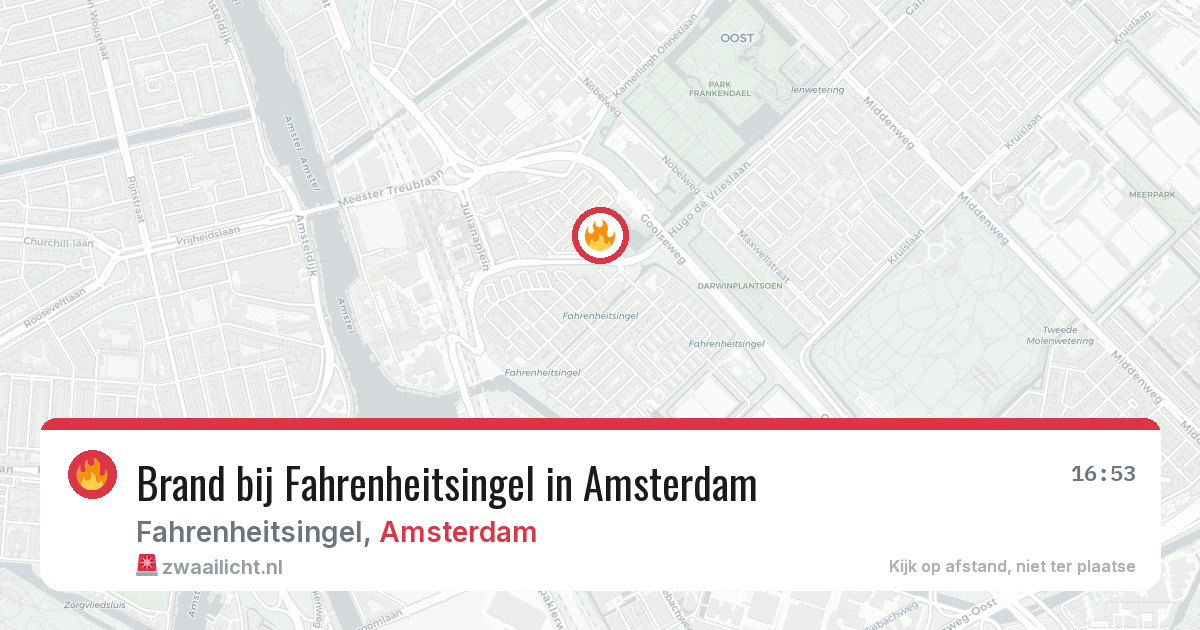 Brand bij Fahrenheitsingel in Amsterdam — 25 jun 2026