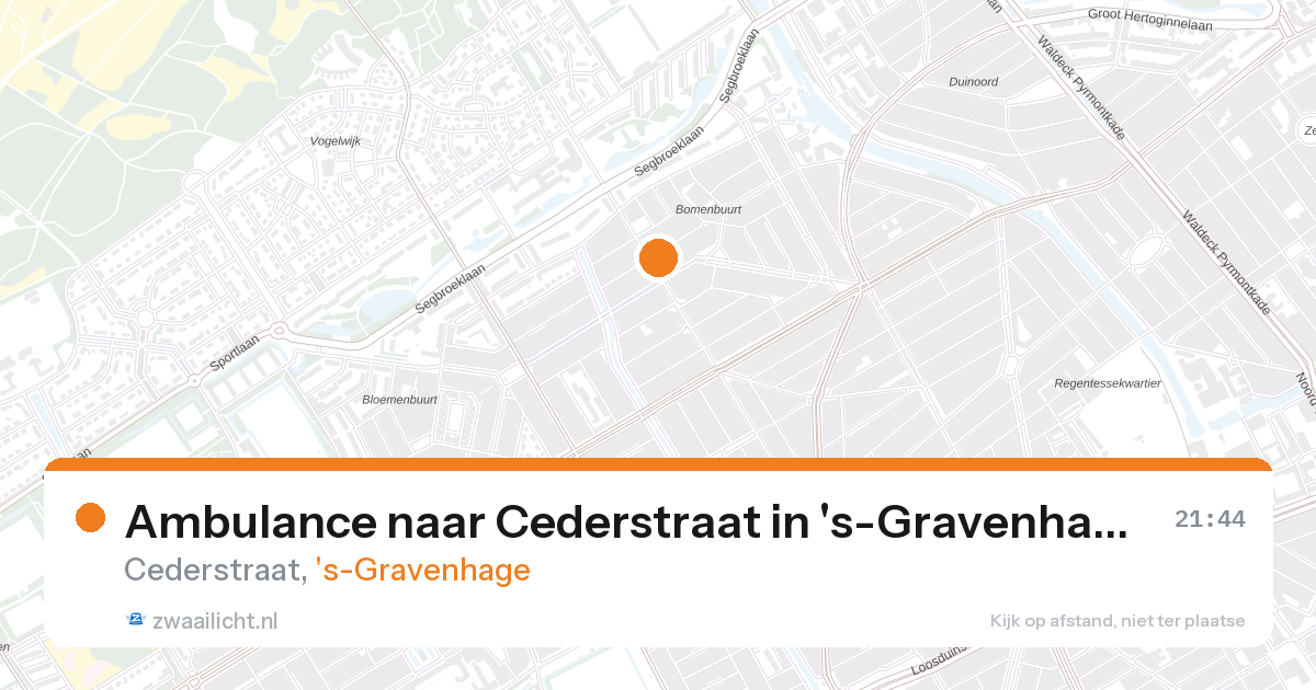 Ambulance naar Cederstraat in 's-Gravenhage — 27 aug 2026