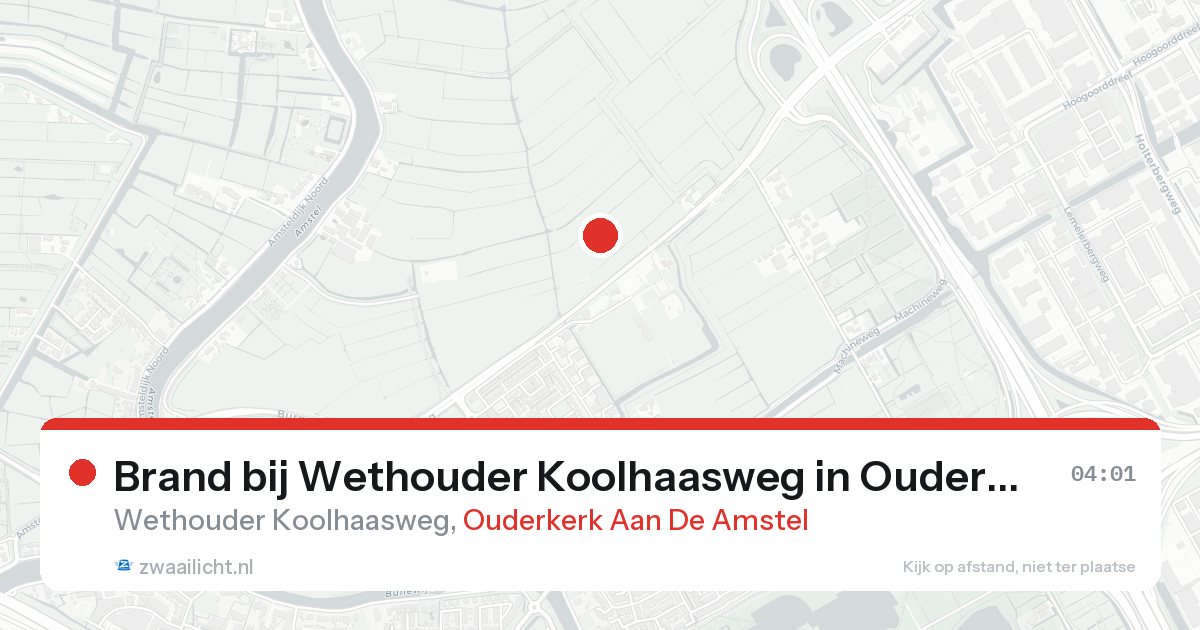 Brand bij Wethouder Koolhaasweg in Ouderkerk Aan De Amstel — 7 jun 2026