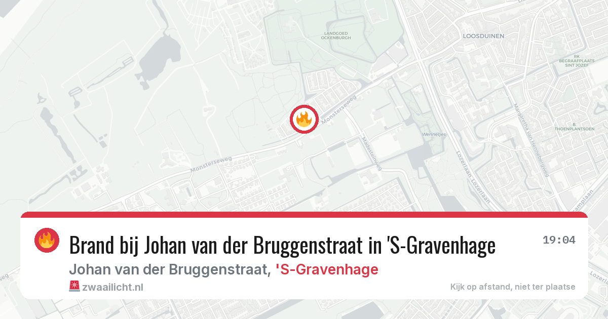 Brand bij Johan van der Bruggenstraat in 'S-Gravenhage — 20 jun 2026