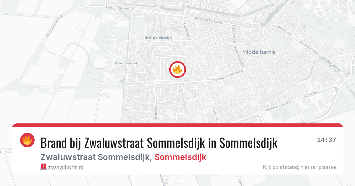 Brand bij Zwaluwstraat Sommelsdijk in Sommelsdijk — 7 jul 2026