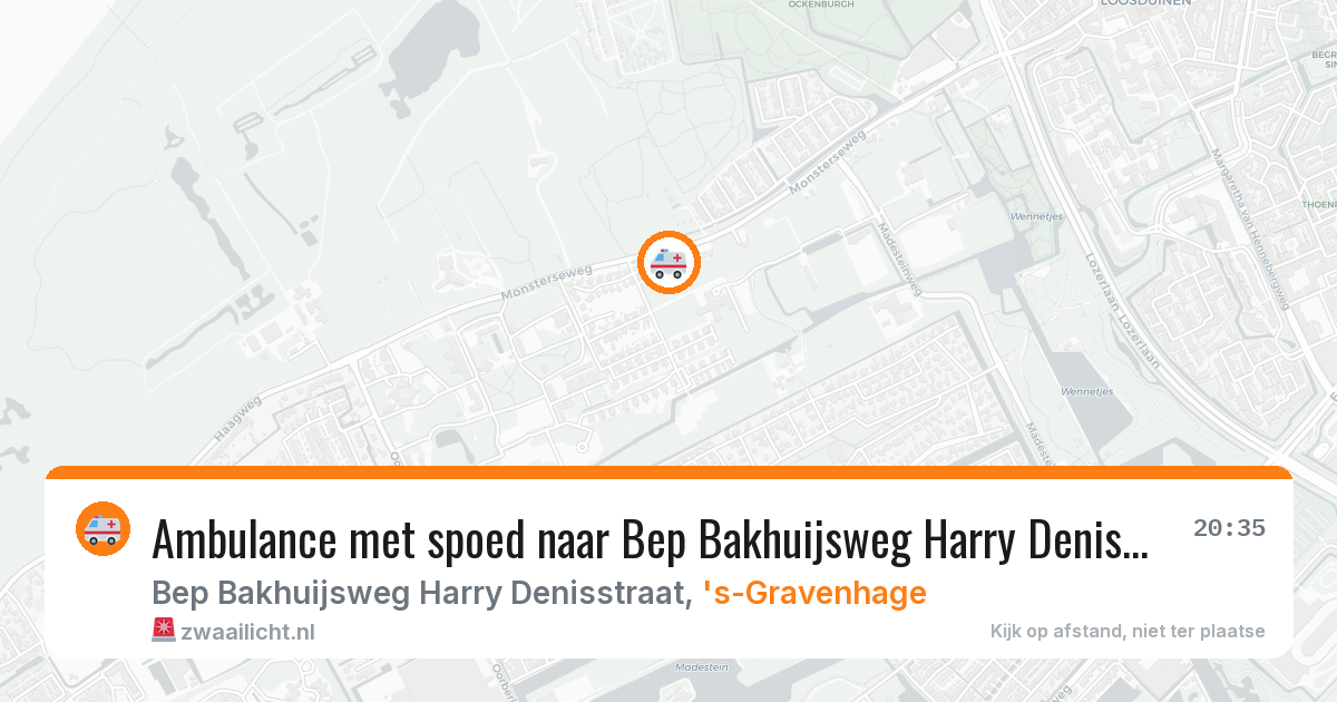 Ambulance met spoed naar Bep Bakhuijsweg Harry Denisstraat in 's-Gravenhage — 12 aug 2026