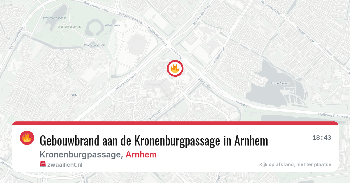 Gebouwbrand aan de Kronenburgpassage in Arnhem — 4 jul 2026