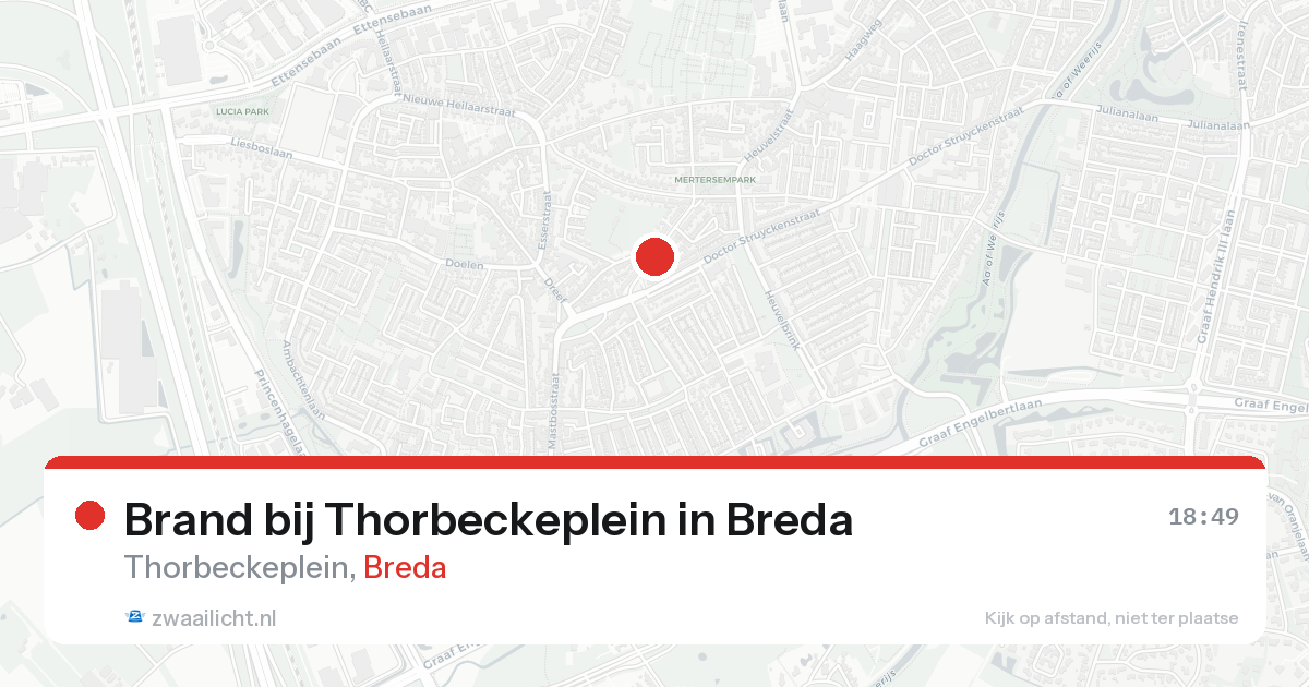 Brand bij Thorbeckeplein in Breda — 18 aug 2026