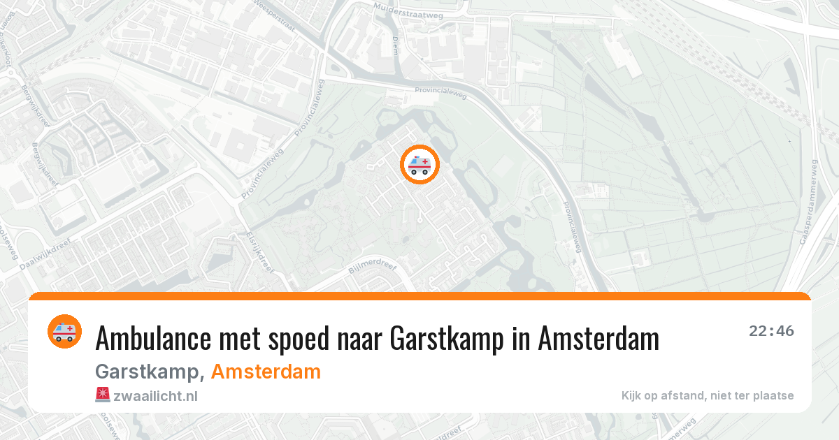 Ambulance met spoed naar Garstkamp in Amsterdam — 3 aug 2026