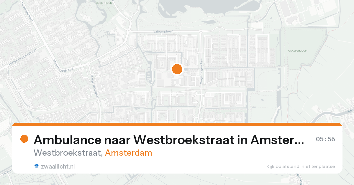 Ambulance naar Westbroekstraat in Amsterdam — 20 aug 2026