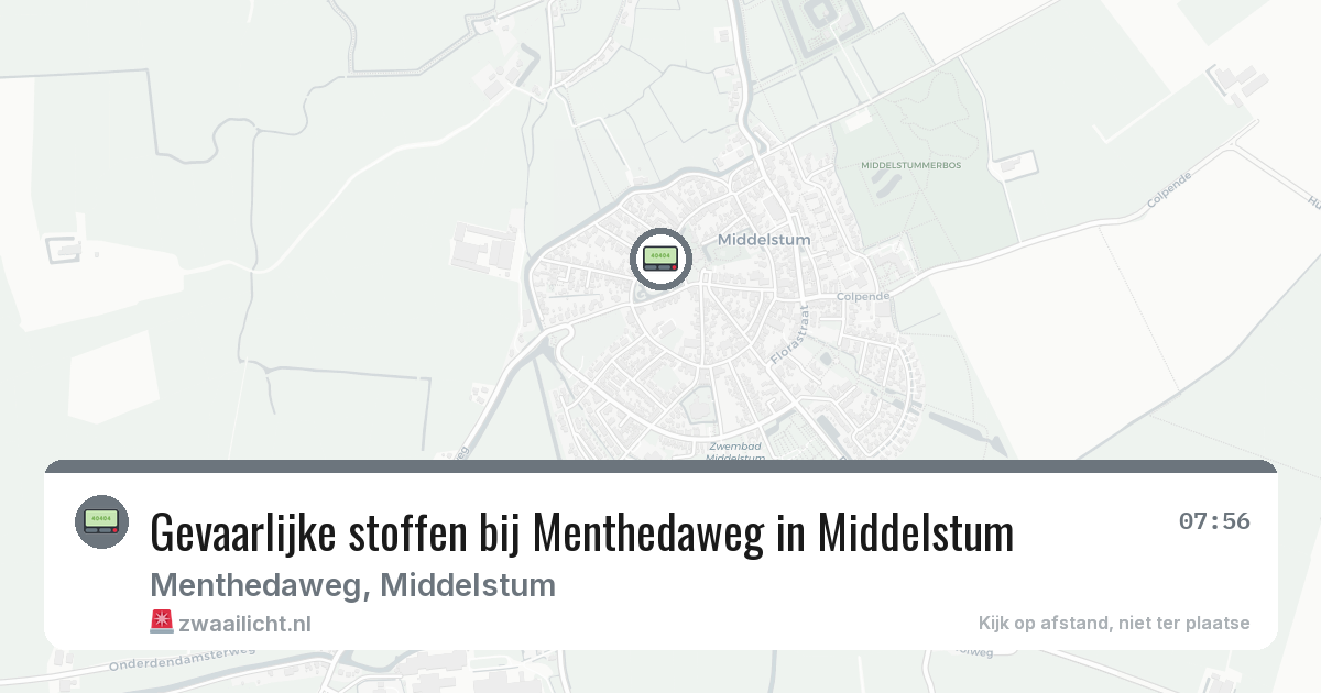 Gevaarlijke stoffen bij Menthedaweg in Middelstum — 13 apr 2026