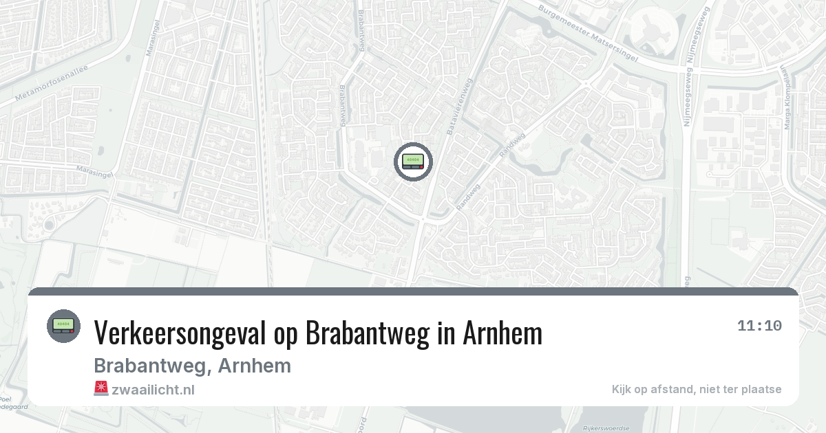 Verkeersongeval op Brabantweg in Arnhem — 19 feb 2026
