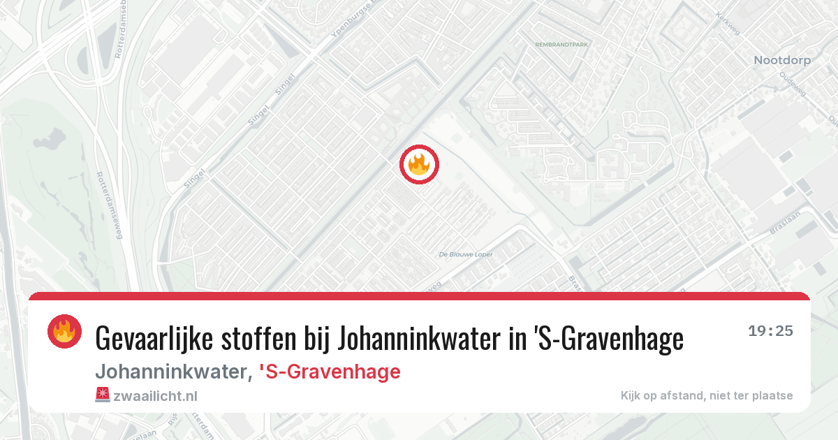 Gevaarlijke stoffen bij Johanninkwater in 'S-Gravenhage — 26 mei 2026