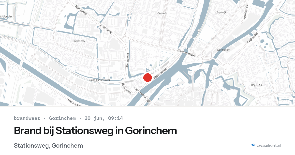 Brand bij Stationsweg in Gorinchem — 20 jun 2026